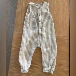 Quincy Mae Cream Striped Romper